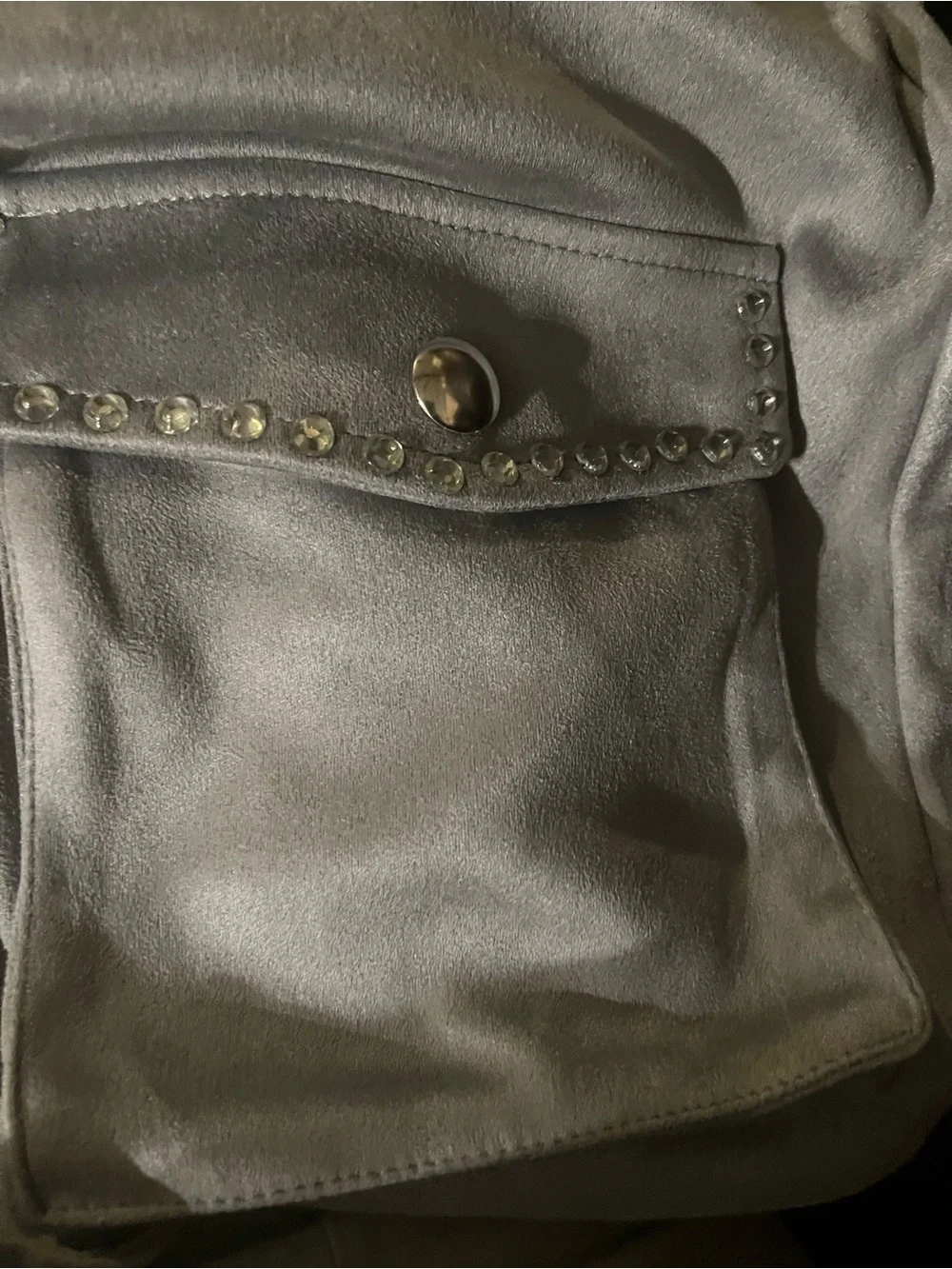 NWT Copper Rivet Men’s 34x32 Gray Suede Feel Cargo Pants Rhinestone Western